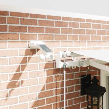 Automatische einziehbare Markise mit LED Weiß 400x350 cm, Markisenersatzstoff für 4x3,5 m Rahmen Weiß