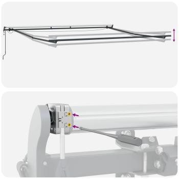 Automatische Einziehbare Markise mit LED Weiß 400x350 cm, Markisen-Ersatzstoff für 4x3.5 m Rahmen Weiß
