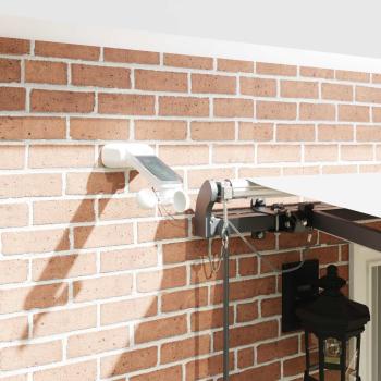 Automatische Einziehbare Markise mit LED Weiß 400x350 cm, Markisen-Ersatzstoff für 4x3.5 m Rahmen Weiß