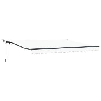 Automatische Einziehbare Markise mit LED Weiß 400x350 cm, Markisen-Ersatzstoff für 4x3.5 m Rahmen Weiß