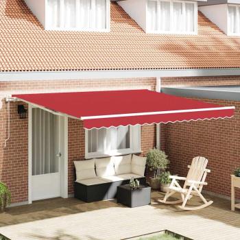 ARDEBO.de - Automatische Einziehbare Markise Rot 400x350 cm, Markisen-Ersatzstoff für 4x3,5 m Rahmen Rot