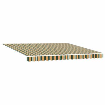 Automatische einziehbare Markise Grün und Gelb 400x350 cm, Markisenersatzstoff für 4x3,5 m Rahmen Grün und Gelb