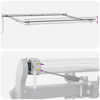 Automatische einziehbare Markise Grün und Gelb 400x350 cm, Markisenersatzstoff für 4x3,5 m Rahmen Grün und Gelb