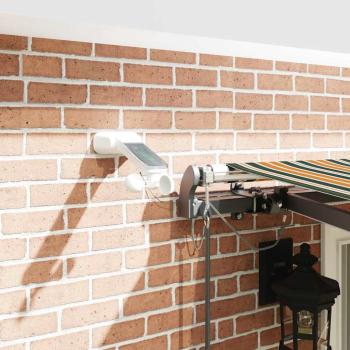 Automatische Einziehbare Markise mit LED Grün und Gelb 400x350 cm, Markisenersatzstoff für 4x3.5 m Rahmen Grün und Gelb