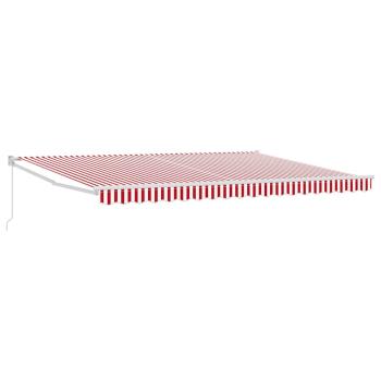 manuelle einziehbare Markise rot-weiß gestreift 450x300 cm