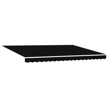 manuelle einziehbare Markise mit LED Schwarz 450x300 cm, Markisenersatzstoff für Rahmen 4.5x3 m Schwarz