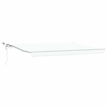 Automatische Einziehbare Markise mit LED Weiß 450x300 cm, Markisen-Ersatzstoff für 4.5x3 m Rahmen Weiß