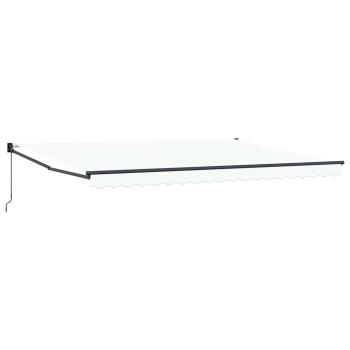 ARDEBO.de - Manuelle Einziehbare Markise Weiß 450x300 cm, Markisen-Ersatzstoff für 4.5x3 m Rahmen Weiß