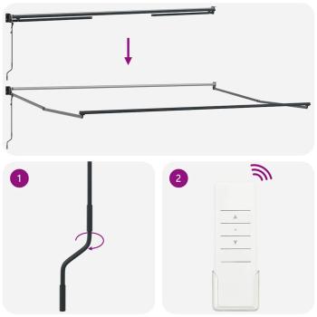 automatische einziehbare Markise Weiß 450x300 cm, Markisenersatzstoff für Rahmen 4.5x3 m Weiß