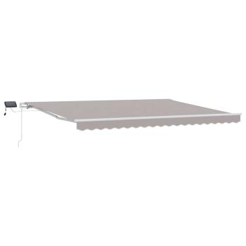 Manuelle einziehbare Markise mit LED Lichtgrau 450x300 cm, Ersatzbezug für 4,5x3 m Rahmen Lichtgrau