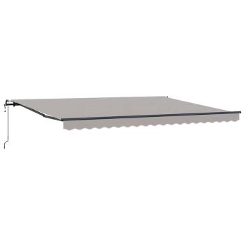 Automatische Einziehbare Markise Hellgrau 450x300 cm, Markisen-Ersatzstoff für 4,5x3 m Rahmen Hellgrau
