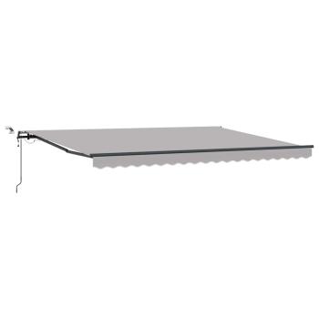 Automatische Einziehbare Markise mit LED Hellgrau 450x300 cm, Markisen Ersatzstoff für 4,5x3 m Rahmen Hellgrau