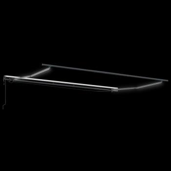Automatische Einziehbare Markise mit LED Hellgrau 450x300 cm, Markisen Ersatzstoff für 4,5x3 m Rahmen Hellgrau