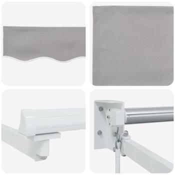 manuelle einziehbare Markise Hellgrau 450x300 cm, Markisenersatzstoff für 4,5x3 m Rahmen Hellgrau