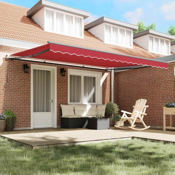 Manuelle Einziehbare Markise Rot 450x300 cm, Markisenersatzstoff für 4.5x3 m Rahmen Rot