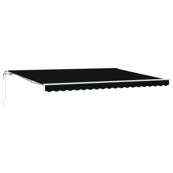 Automatische einziehbare Markise Schwarz 450x350 cm, Markisenersatzstoff für 4,5x3,5 m Rahmen Schwarz