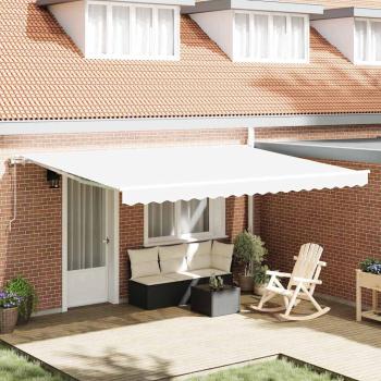 ARDEBO.de - Automatische einziehbare Markise Weiß 450x350 cm, Markisen Ersatzstoff für 4,5x3,5 m Rahmen Weiß
