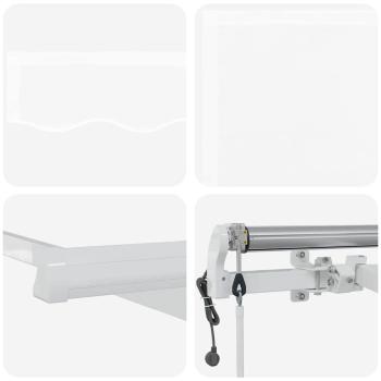 Automatische einziehbare Markise Weiß 450x350 cm, Markisen Ersatzstoff für 4,5x3,5 m Rahmen Weiß