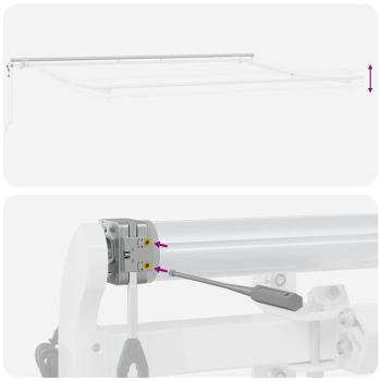 Automatische einziehbare Markise Weiß 450x350 cm, Markisen Ersatzstoff für 4,5x3,5 m Rahmen Weiß