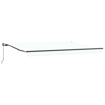 Manuelle Einziehbare Markise Weiß 450 x 350 cm, Markisenersatzstoff für 4,5 x 3,5 m Rahmen Weiß