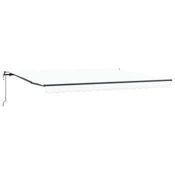Automatische Einziehbare Markise Weiß 450x350 cm, Markisenersatzstoff für 4,5x3,5 m Rahmen Weiß