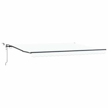 Automatische einziehbare Markise mit LED Weiß 450x350 cm, Markise Ersatzstoff für 4.5x3.5 m Rahmen Weiß