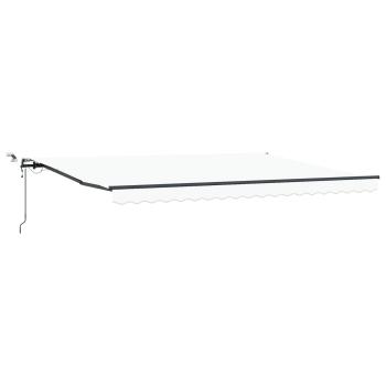 Automatische einziehbare Markise mit LED Weiß 450x350 cm, Markise Ersatzstoff für 4.5x3.5 m Rahmen Weiß