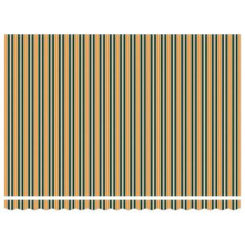 Manuelle Einziehbare Markise mit LED Grün und Gelb 450x350 cm, Markisenstoff-Ersatz für 4.5x3.5 m Rahmen in Grün und Gelb