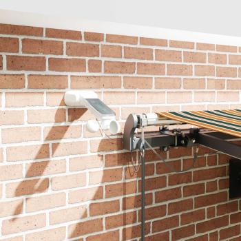 Automatische einziehbare Markise mit LED in Grün und Gelb 450x350 cm, Markisenersatzstoff für 4.5x3.5 m Rahmen in Grün und Gelb