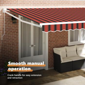 Manuelle Einziehbare Markise Orange und Braun 500x300 cm