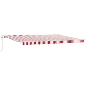 Automatische Einziehbare Markise Rot und Weiß Gestreift 500x300 cm
