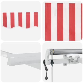 Automatische Einziehbare Markise Rot und Weiß Gestreift 500x300 cm