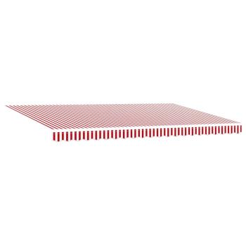 Manuelle einziehbare Markise Rot und Weiß Streifen 500x300 cm