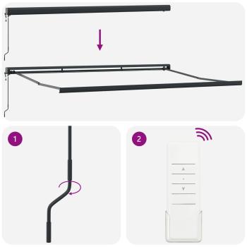Automatische einziehbare Markise Multicolor Streifen 500x300 cm