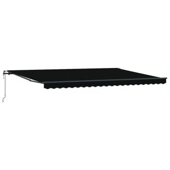 Automatische Einziehbare Markise Schwarz 500x300 cm, Markisenersatzstoff für 5x3 m Gestell Schwarz