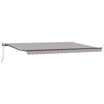 Manuelle einziehbare Markise Hellgrau 500x300 cm, Markisenersatzstoff für 5x3 m Rahmen Hellgrau