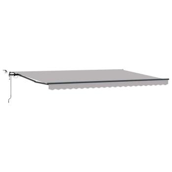 Automatische Einziehbare Markise mit LED Hellgrau 500x300 cm, Markisen-Ersatzstoff für 5x3 m Gestell Hellgrau