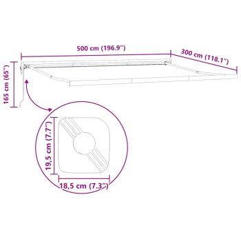 Automatische Einziehbare Markise Hellgrau 500x300 cm, Markisen-Ersatzstoff für 5x3 m Rahmen Hellgrau