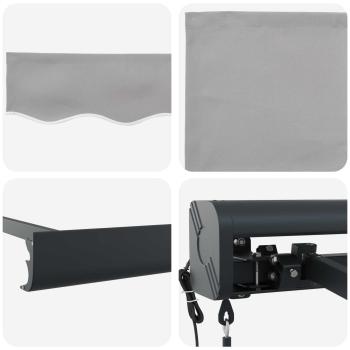 automatische einziehbare Markise Hellgrau 500x300 cm, Markisenstoff für 5x3 m Rahmen Hellgrau