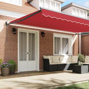 manuelle einziehbare Markise Rot 500x300 cm, Markisenersatzstoff für 5x3 m Rahmen Rot