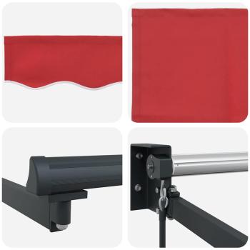 manuelle einziehbare Markise Rot 500x300 cm, Markisenersatzstoff für 5x3 m Rahmen Rot