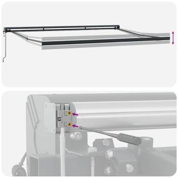 Automatische Einziehbare Markise Rot 500x300 cm, Markisenersatzstoff für 5x3 m Rahmen Rot