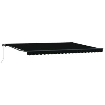 manuelle einziehbare Markise Schwarz 500x350 cm, Markisen-Ersatzstoff für Rahmen 5x3,5 m Schwarz