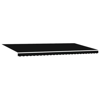 Manuelle Einziehbare Markise mit LED Schwarz 600x300 cm, Markisenersatzstoff für 6x3 m Rahmen Schwarz