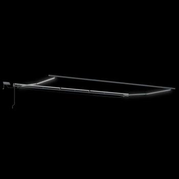 Manuelle Einziehbare Markise mit LED Schwarz 600x300 cm, Markisenersatzstoff für 6x3 m Rahmen Schwarz