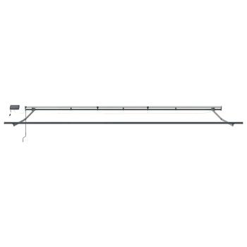 Manuelle Einziehbare Markise mit LED Schwarz 600x300 cm, Markisenersatzstoff für 6x3 m Rahmen Schwarz