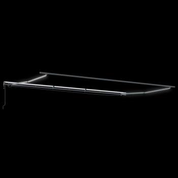automatische einziehbare Markise mit LED Schwarz 600x300 cm, Markisen-Ersatzstoff für 6x3 m Rahmen Schwarz