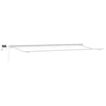 Manuelle Einziehbare Markise mit LED Rot 600x300 cm, Markise Ersatzstoff für 6x3 m Rahmen Rot