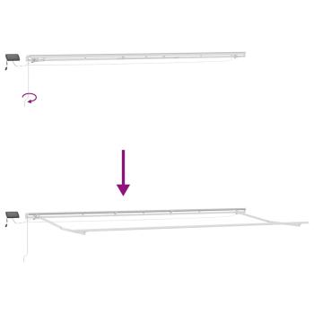 Manuelle Einziehbare Markise mit LED Rot 600x300 cm, Markise Ersatzstoff für 6x3 m Rahmen Rot