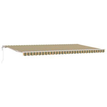 Automatische Einziehbare Markise Grün und Gelb 600x300 cm, Markisen-Ersatzstoff für 6x3 m Rahmen Grün und Gelb
